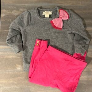 Kate Spade Baby 12M Bow Sweatshirt & Legging Set
